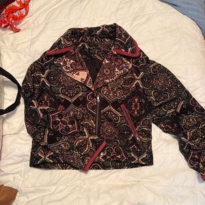Women's Free People Paisley Jacket - Black and Pink